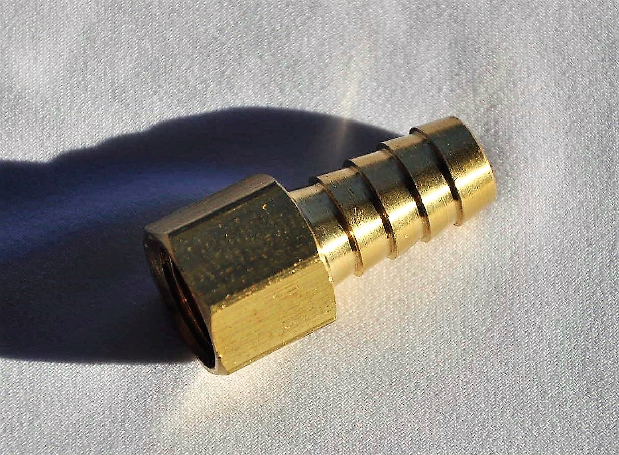 Straight Brass Adapter 3/8 female flare X 1/2 multi-Barb