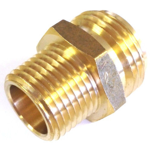 Solid Brass Adapter: 3/4 Male NPT X 3/4 Male garden hose(MGH) connector Oil Mist Helper