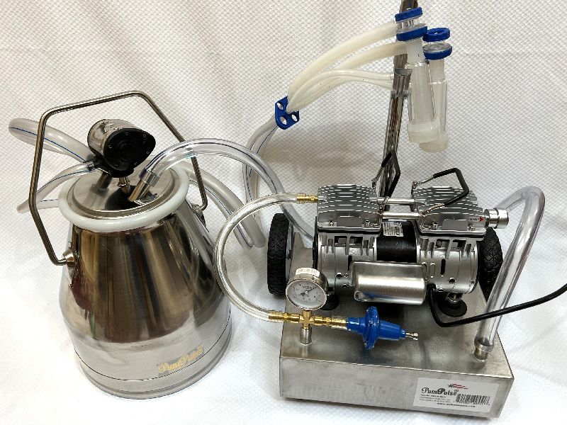 Expandible Single Goat Milker Machine with Vacuum Pump/Milker Base/15 or 25 L Bucket and all Components needed