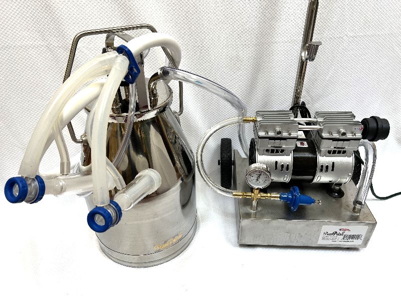 High Combo Single Goat Milker Machine with Vacuum Pump/Milker Base/25 Liter Bucket and all other parts of the high selections of components