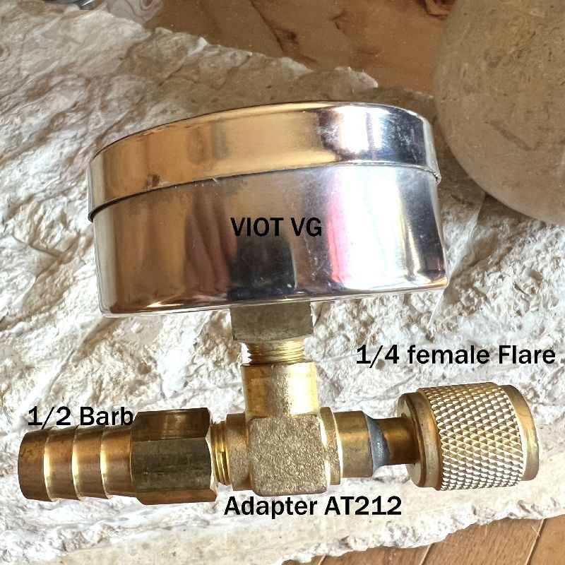 Full-Scale Analog Vacuum Gauge Kit with Adapters for Rotary Vane Pump – Workshop & Milker Hookup