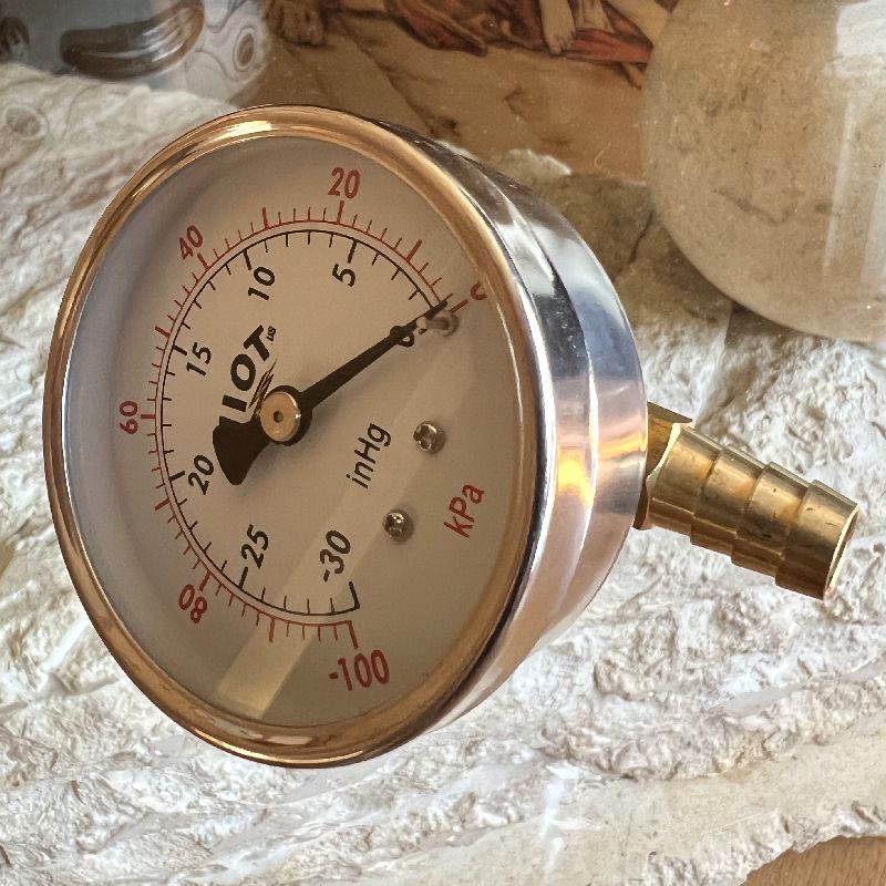 Full-Scale Analog Vacuum Gauge Kit with Adapters for Rotary Vane Pump – Workshop & Milker Hookup