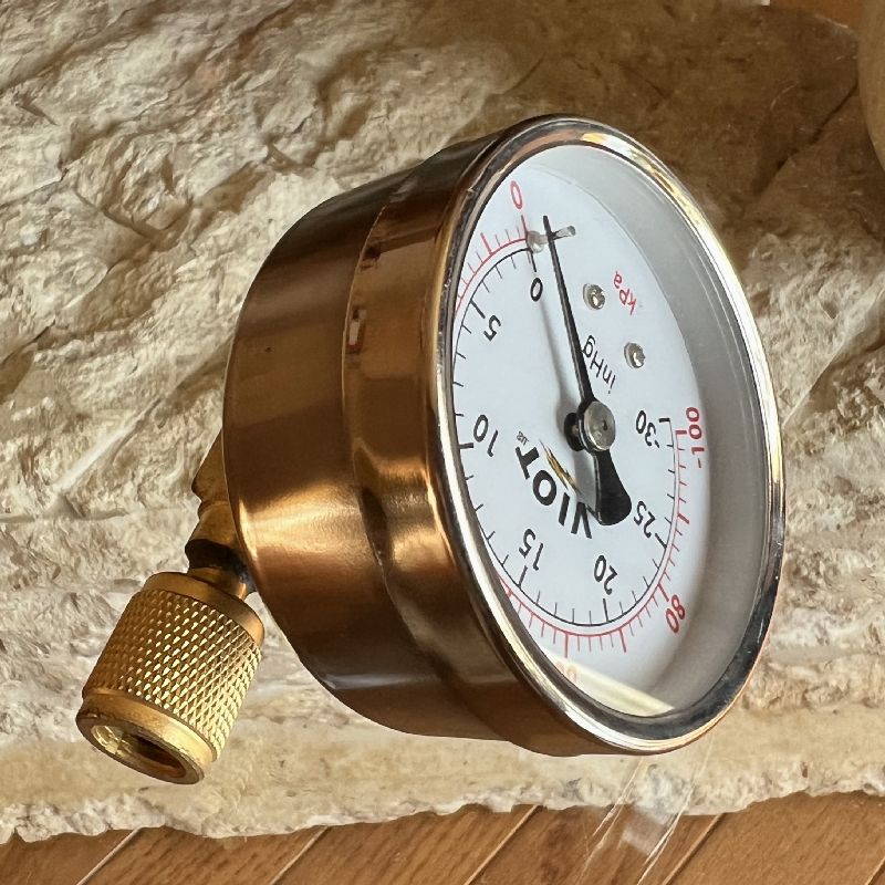 Full-Scale Analog Vacuum Gauge Kit with Adapters for Rotary Vane Pump – Workshop & Milker Hookup