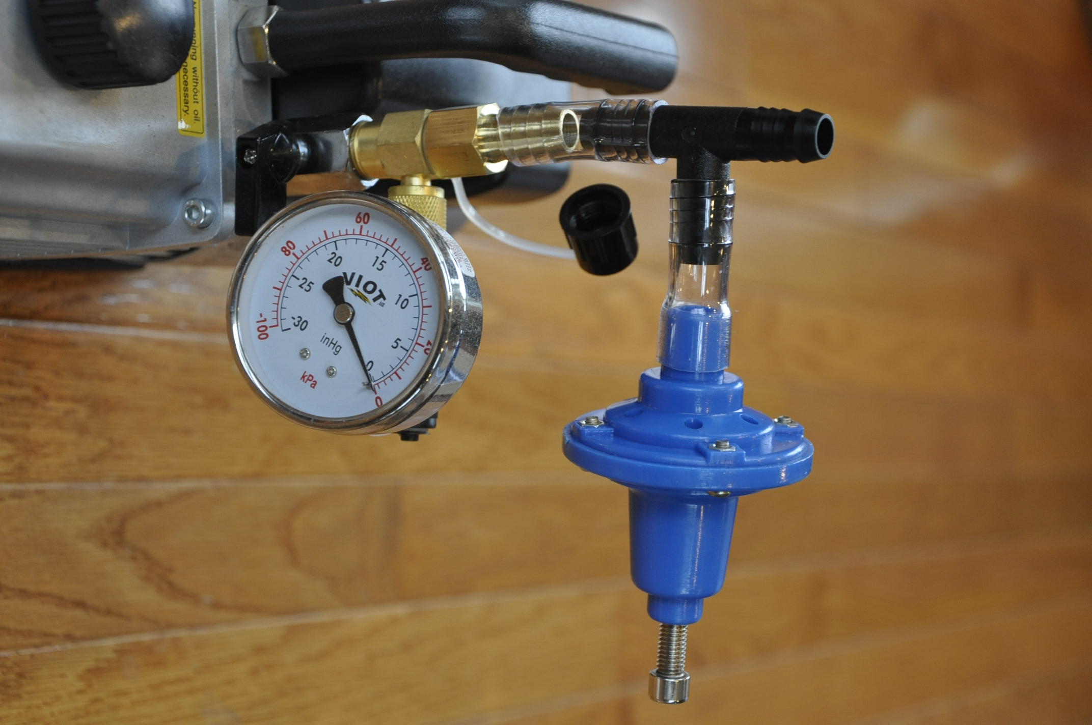 Vacuum Regulator Controller Hardware Kit: Include Vacuum Gauge and Vacuum Relieve Valve for Workshop or Cow Goat Milker Pulsator Pressure Regulation C