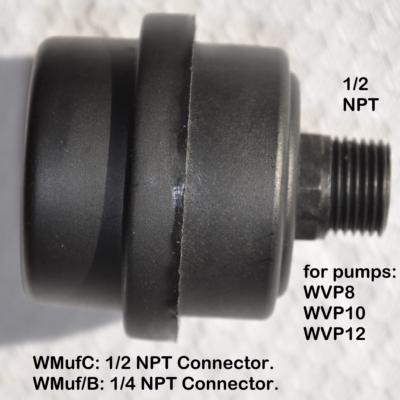 Bigger Muffler / Silencer for Oilless Vacuum Pumps: more air flow, Cover the Exhaust Port 1/4 NPT; Reduce Noise