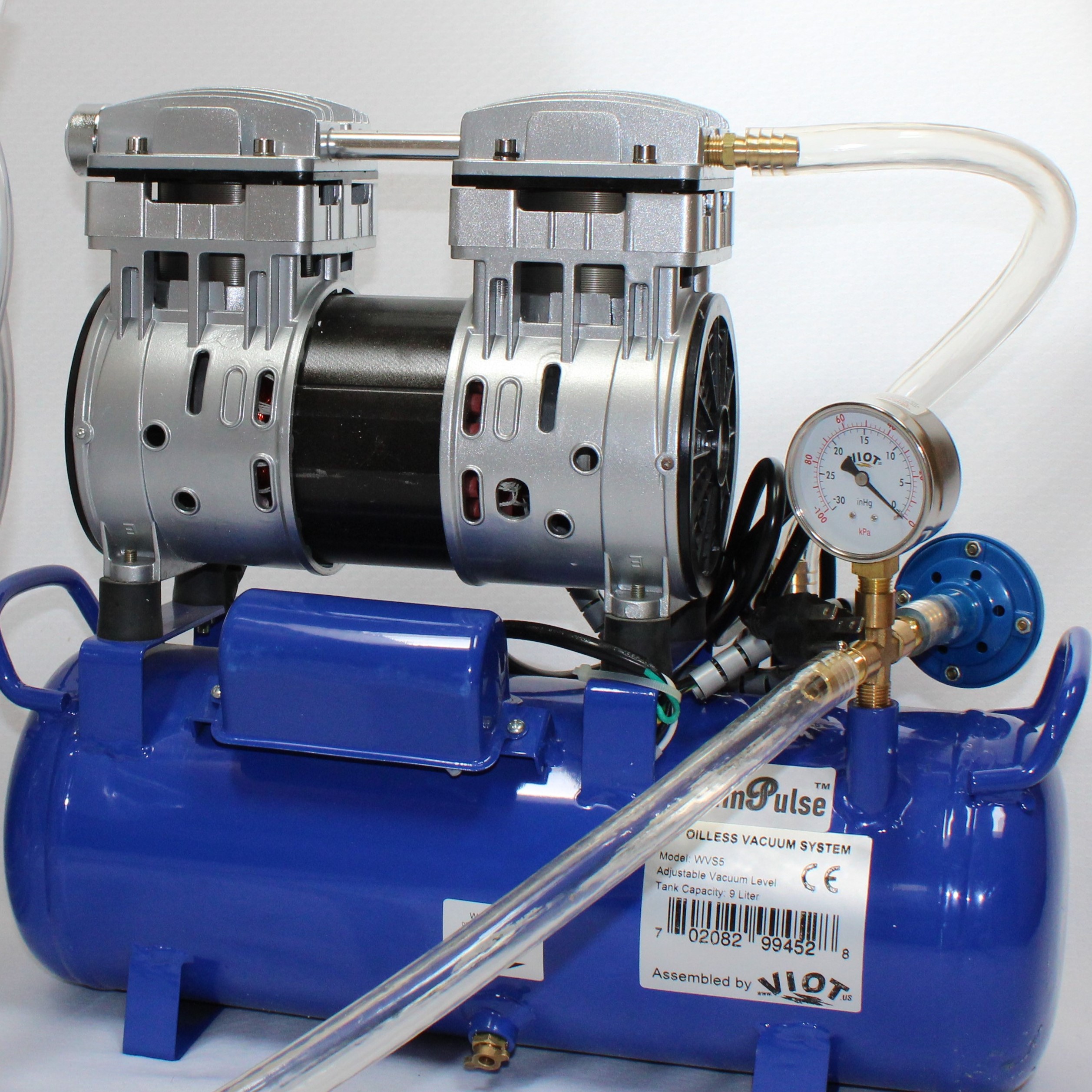 WVS5b:oil-less free vacuum pump Twin piston Controls Tank Automation system 5.5 CFM