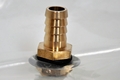 Solid Brass Adapter for vacuum bagging: 1/2 Barb tubing Connector 3/8 NPT Locking nut good for making liquid/dust trap v