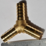 Brass Y Adapter, Manifold, 3-Way, all 5/8 inch multi Barb Connections